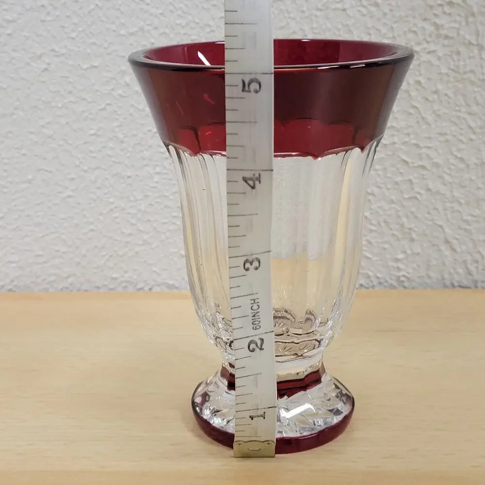 RARE Waterford Crystal SIMPLY RED (2003-2004) Fluted Footed Vase 5